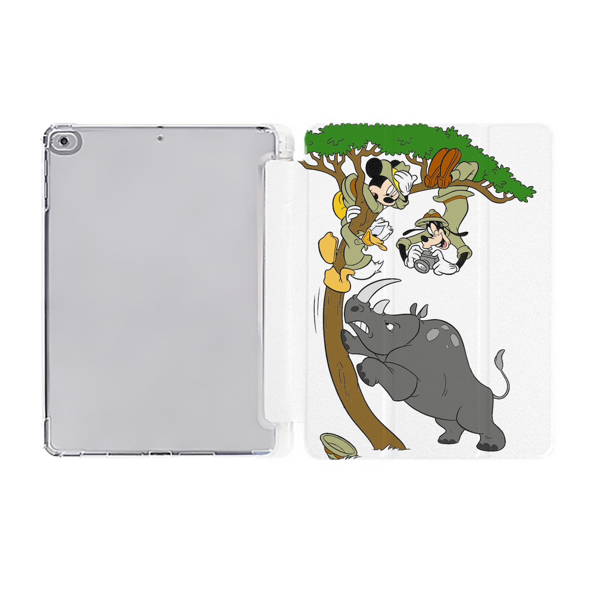 （画像用） ミッキーマウス Mickey Mouse IPad ケース ペン収納付き 三つ折りスタンド PUレザー×シリコン 対応機種9.5/10.5/10.9インチ